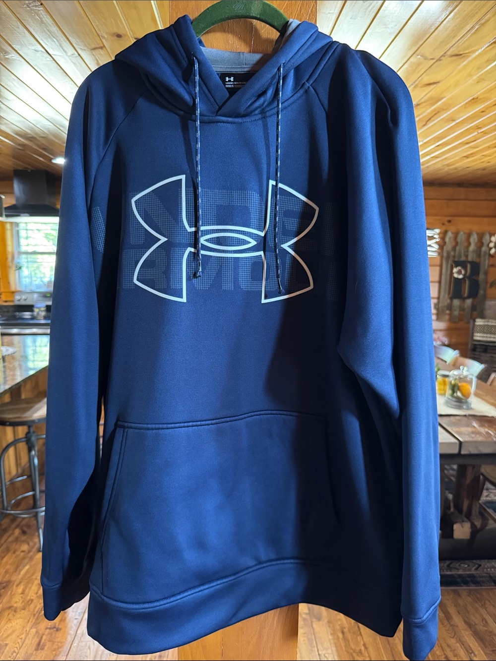 Under Armour Men’s Dark Blue Hoodie with Large Logo